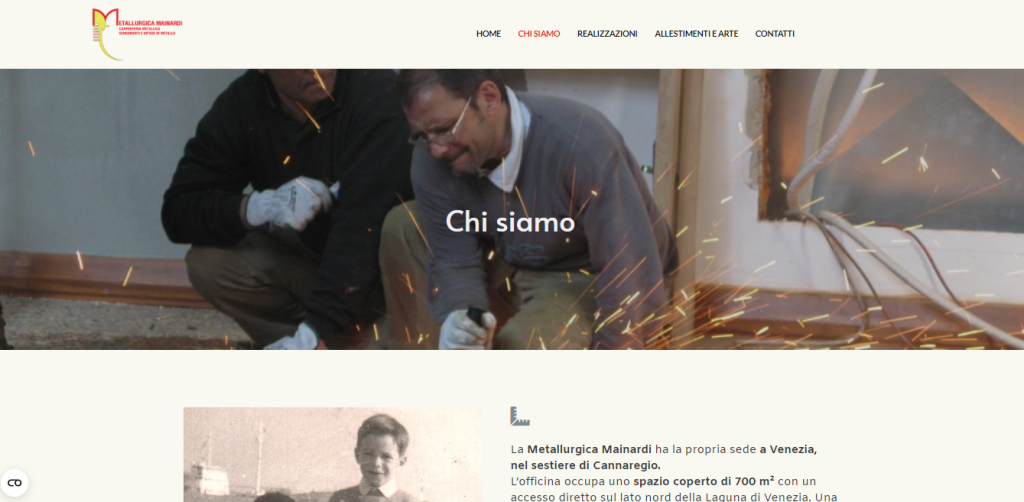 Immagine Mainardi Metallurgica Sito Web Design Alice Bianco