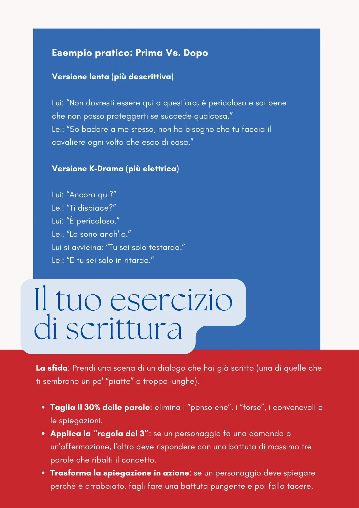 Pagina del freebie 3 tecniche dei Kdrama per scrivere dei dialoghi irresistibili